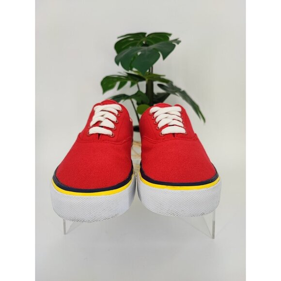 Ralph Lauren Men's Polo Sport Red Canvas Sneakers Size 10B US - Picture 2 of 9